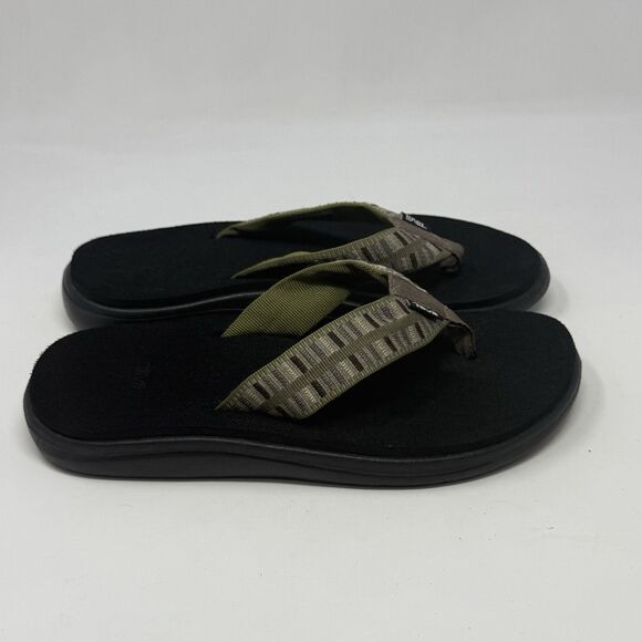 Teva Voya Flip Flops Mens 7 Olive Green Brown Comfort Cushioned Sandals - Picture 3 of 15